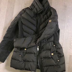 Olive Michael Kors Coat with detachable fur hood
